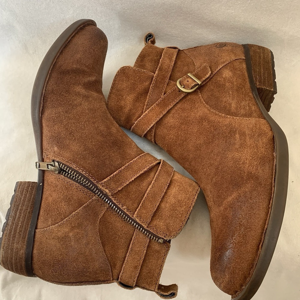 BORN FAYWOOD RUST -Tobacco Distressed Oil Rub SUEDE Ankle Boot SZ- 8.5M Brown - Picture 4 of 16